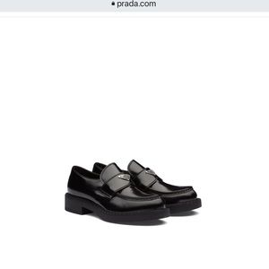 NEW Prada triangle logo leather loafers size 37